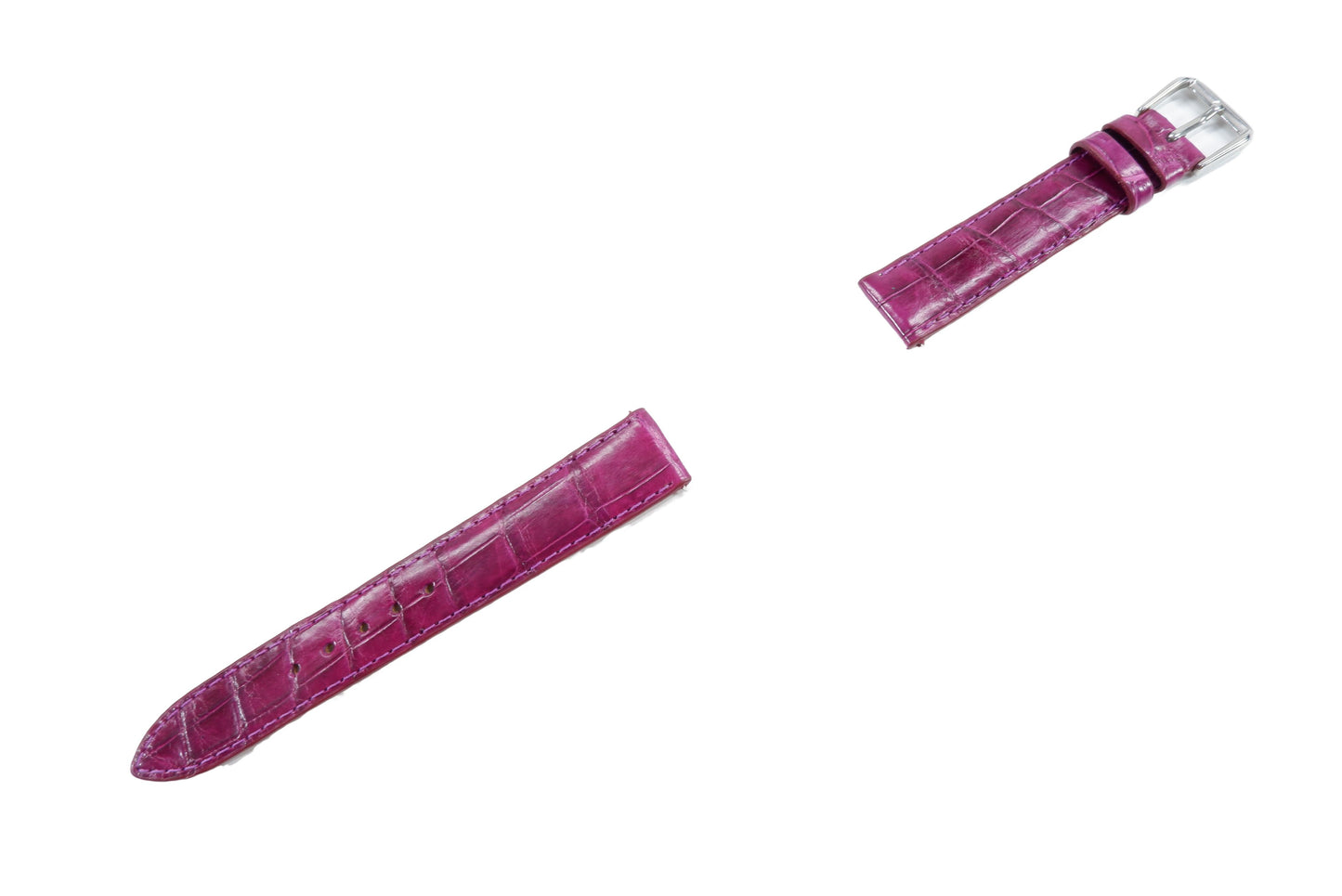 Genuine Crocodile Belly Skin Leather Quick Release Watch Strap Purple Band with Buckle