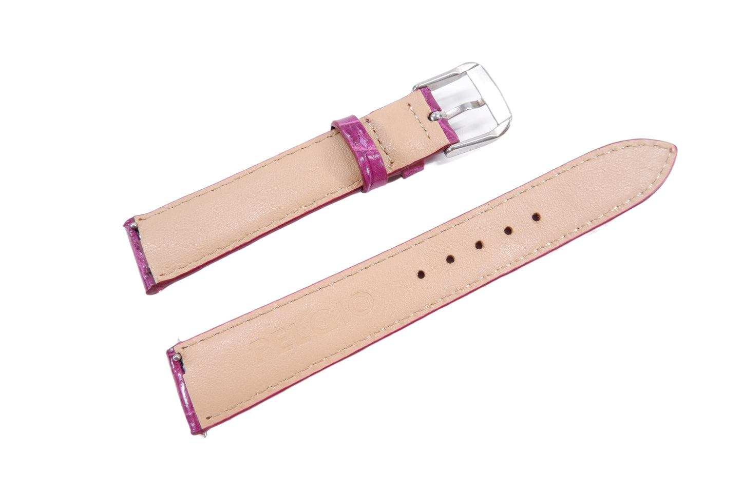 Genuine Crocodile Belly Skin Leather Quick Release Watch Strap Purple Band with Buckle