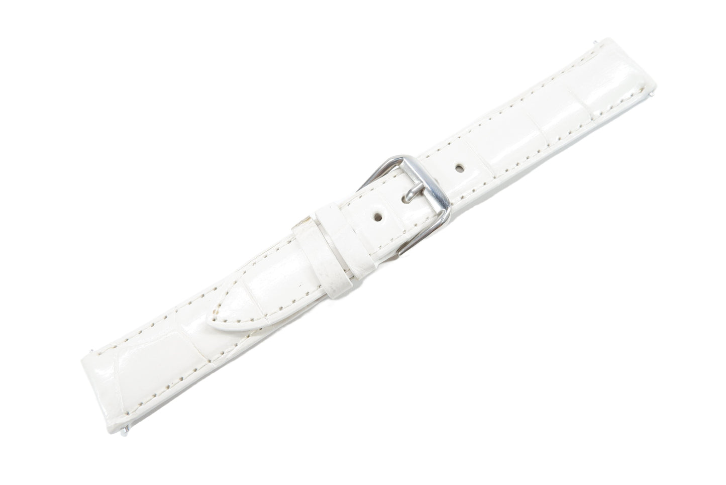 Genuine Crocodile Belly Skin Leather Quick Release Watch Strap Natural White Band with Buckle