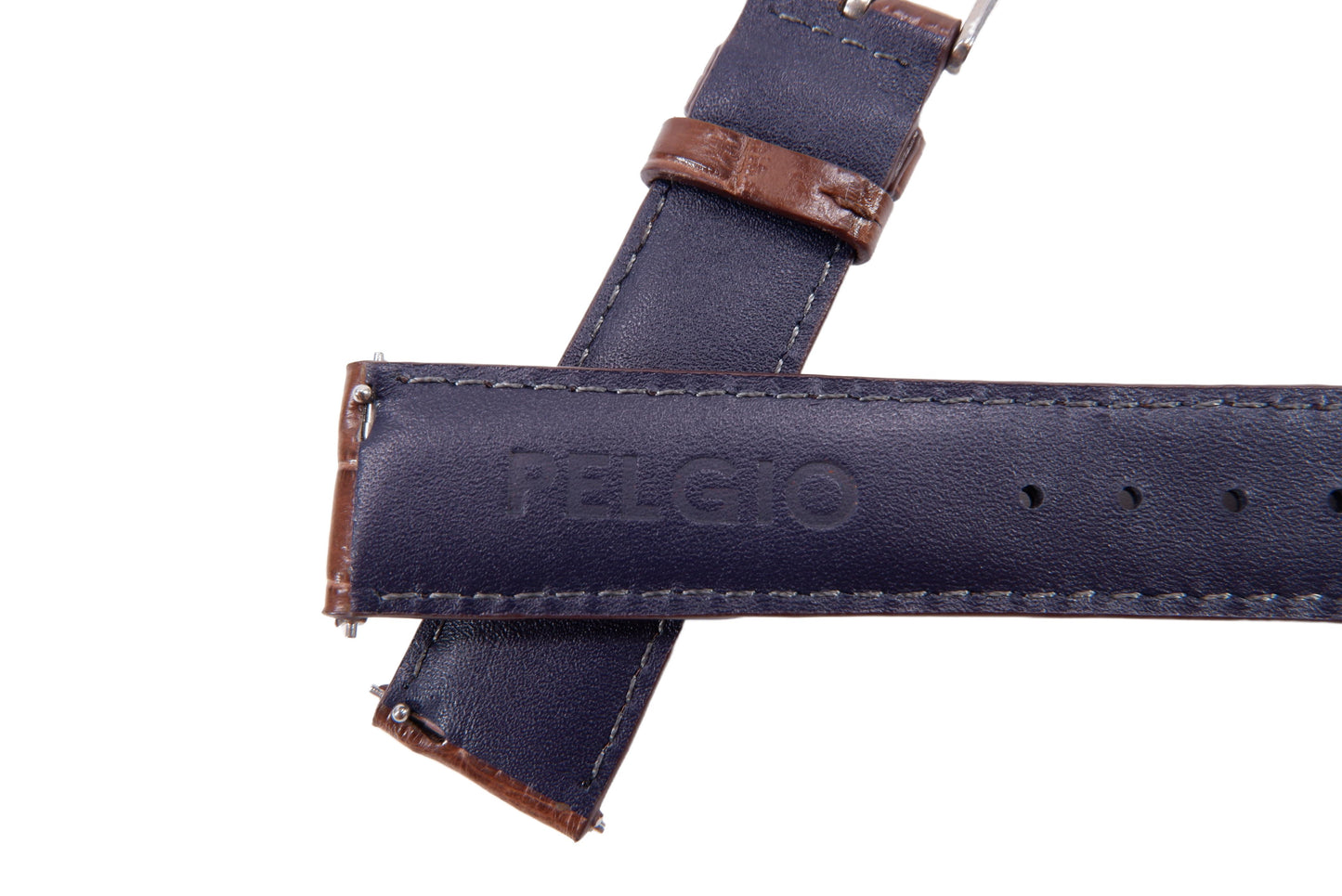 Genuine Crocodile Belly Skin Leather Quick Release Watch Strap Brown Band with Buckle