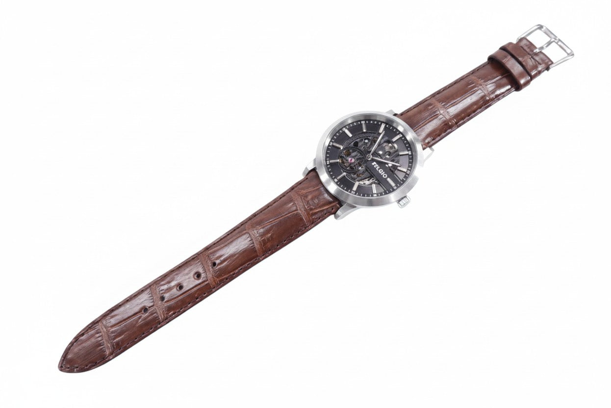 Genuine Crocodile Belly Skin Leather Quick Release Watch Strap Brown Band with Buckle