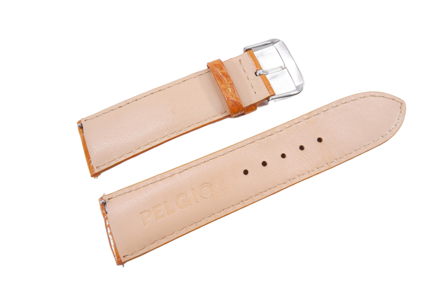 Genuine Crocodile Belly Skin Leather Quick Release Watch Strap Brown Band with Buckle