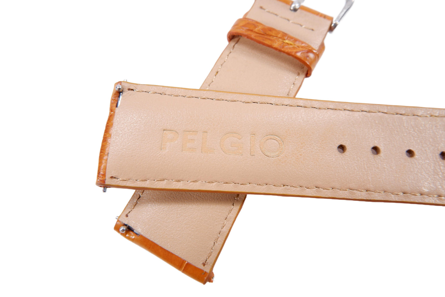 Genuine Crocodile Belly Skin Leather Quick Release Watch Strap Brown Band with Buckle