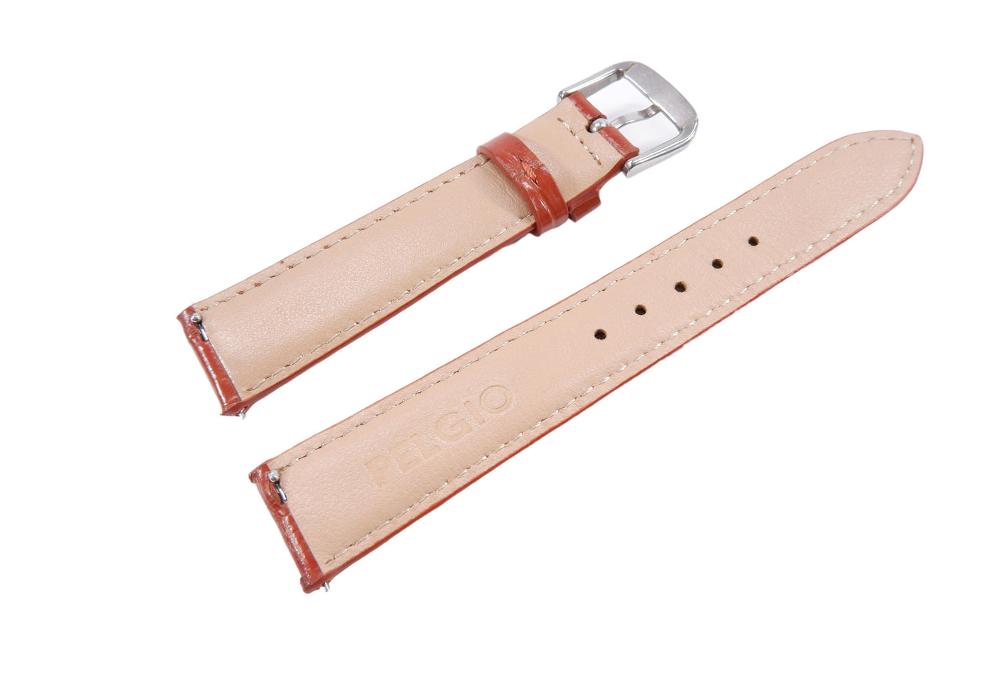 Genuine Crocodile Belly Skin Leather Quick Release Watch Strap Brown Band with Buckle