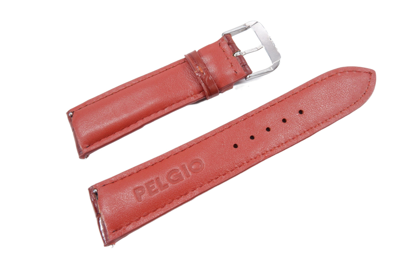 Genuine Crocodile Belly Skin Leather Quick Release Watch Strap Brown Band with Buckle