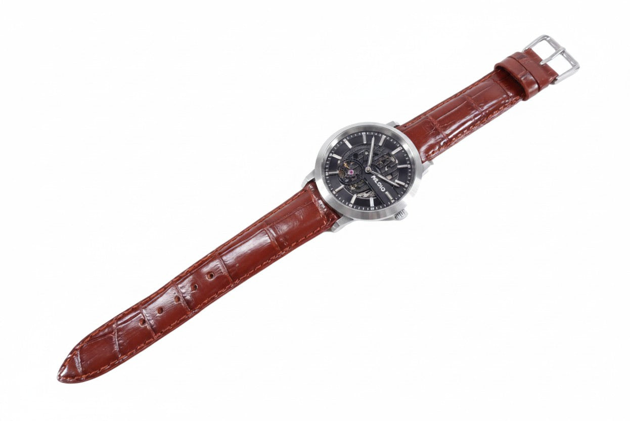 Genuine Crocodile Belly Skin Leather Quick Release Watch Strap Brown Band with Buckle