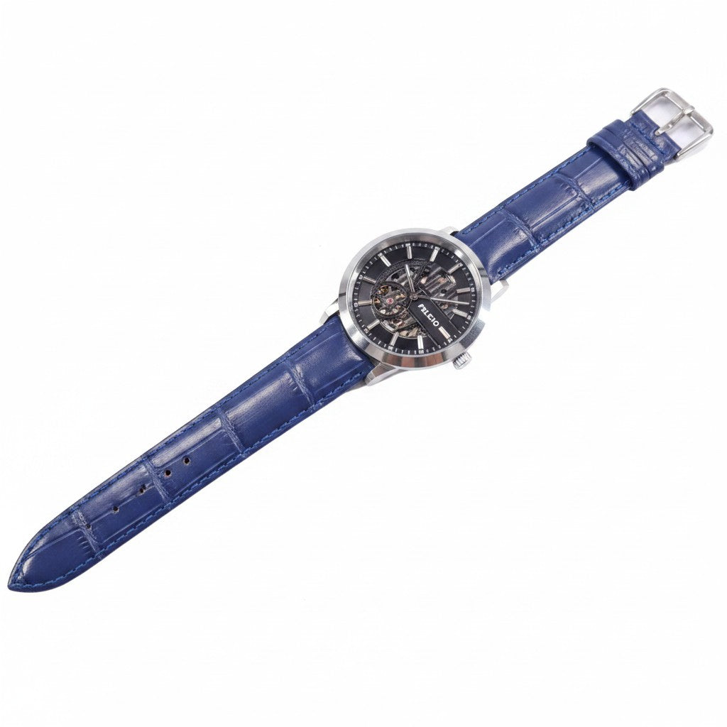 Genuine Crocodile Belly Skin Leather Quick Release Watch Strap Blue Band with Buckle