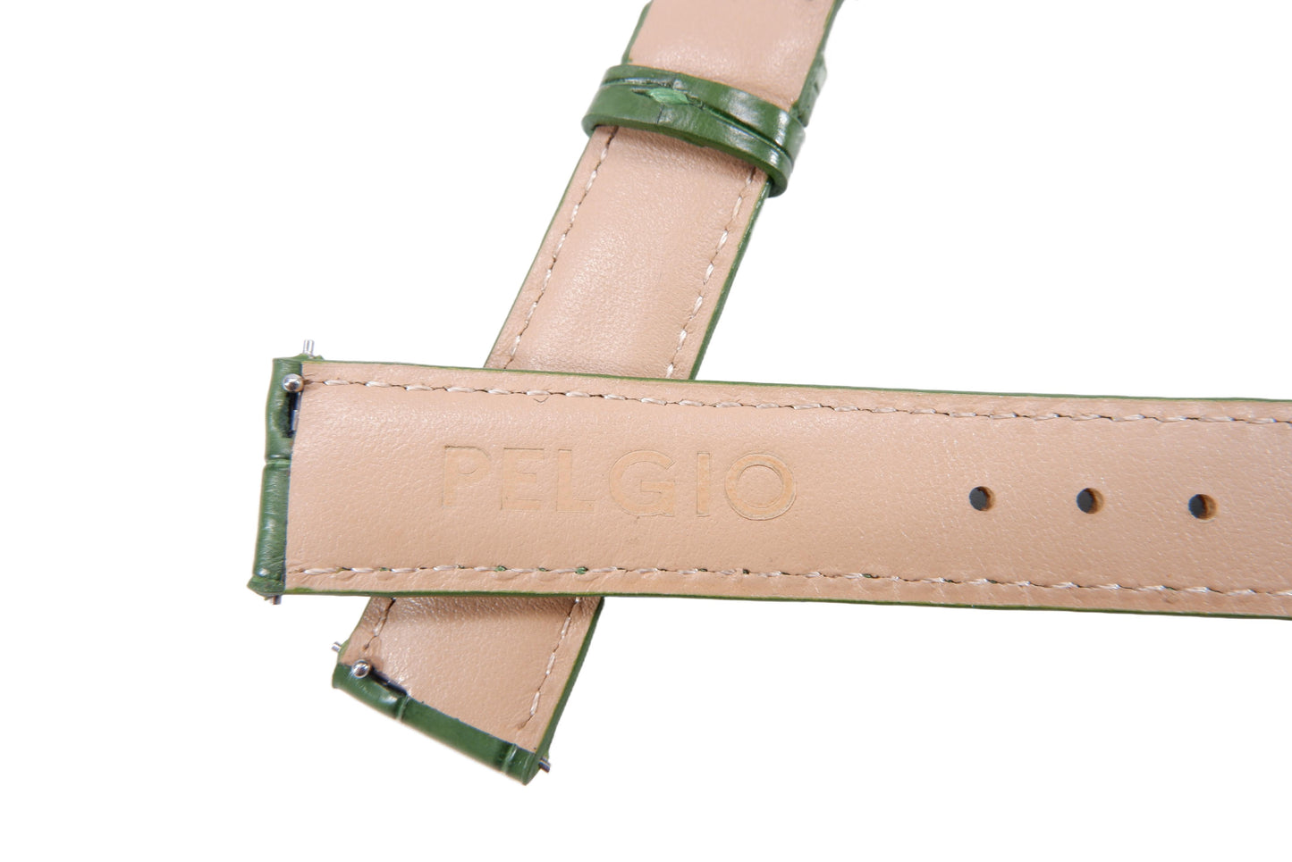 Genuine Crocodile Belly Skin Leather Quick Release Watch Strap Green Band with Buckle