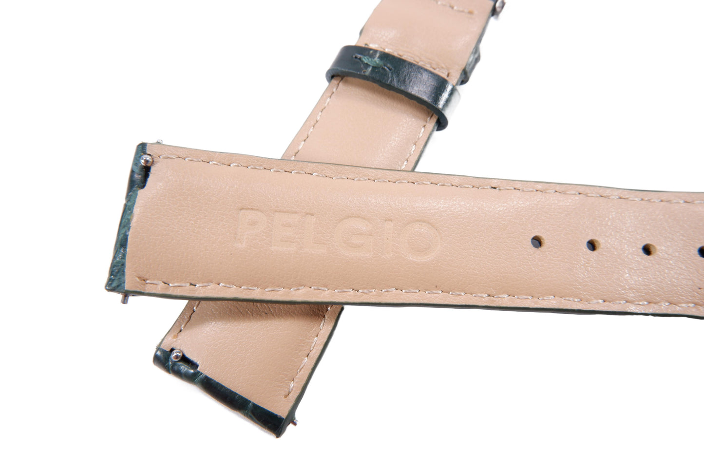 Genuine Crocodile Belly Skin Leather Quick Release Watch Strap Green Band with Buckle