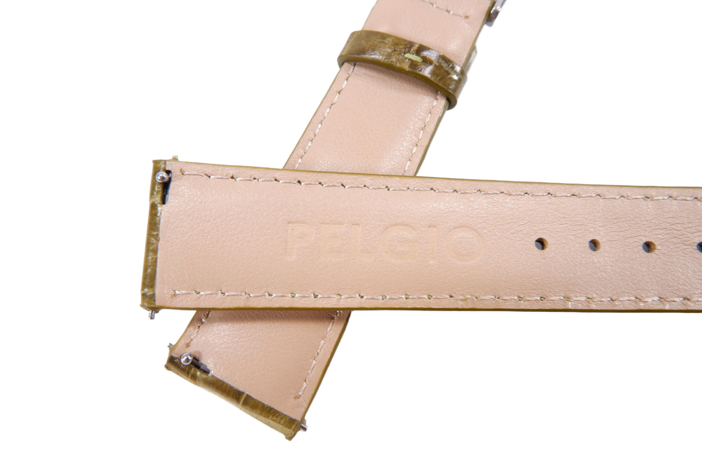 Genuine Crocodile Belly Skin Leather Quick Release Watch Strap Green Band with Buckle