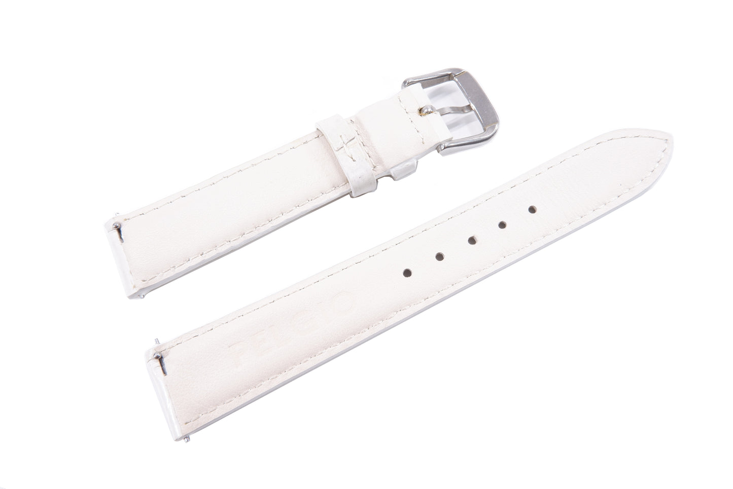 Genuine Crocodile Belly Skin Leather Quick Release Watch Strap Natural White Band with Buckle