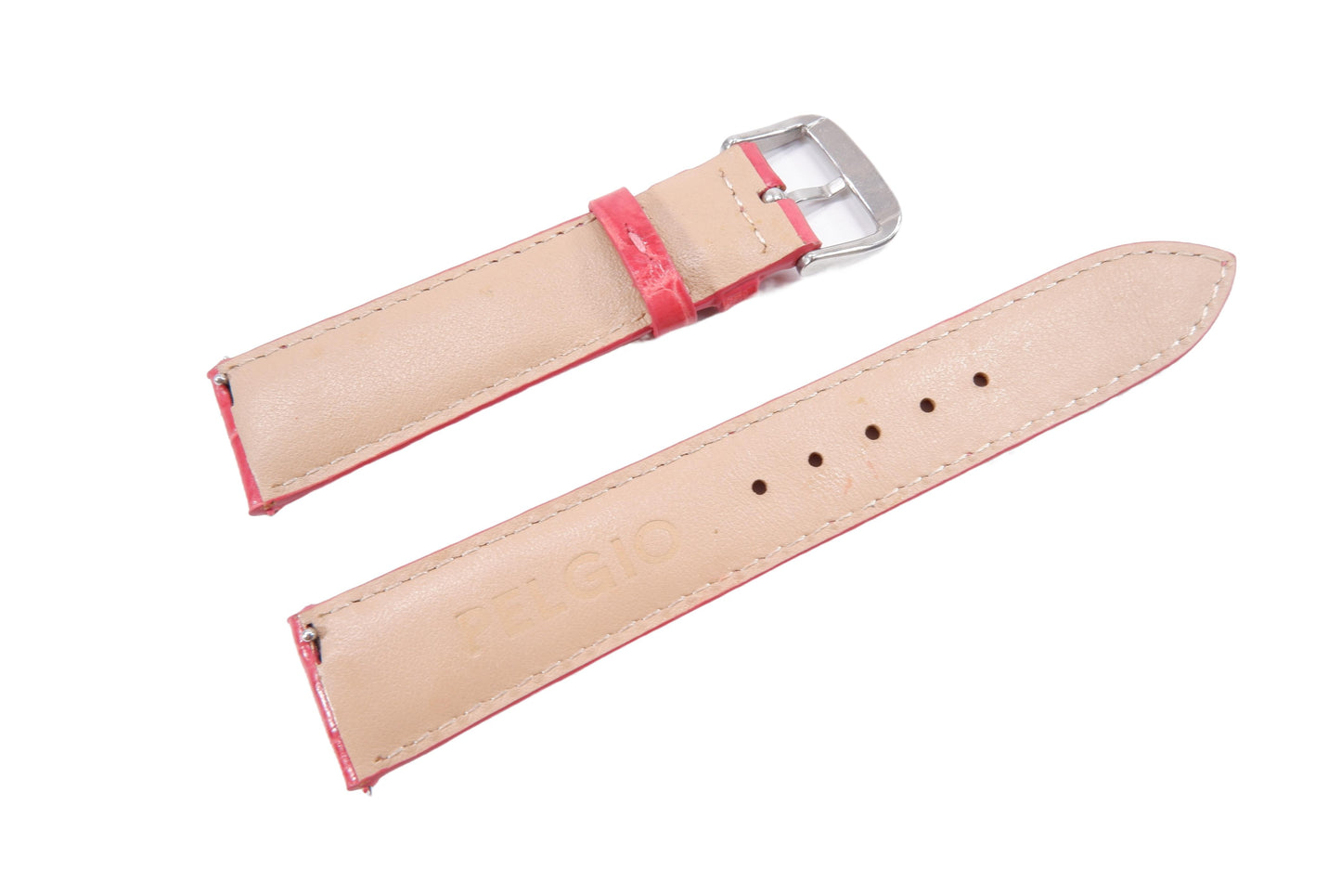 Genuine Crocodile Belly Skin Leather Quick Release Watch Strap Pink Band with Buckle