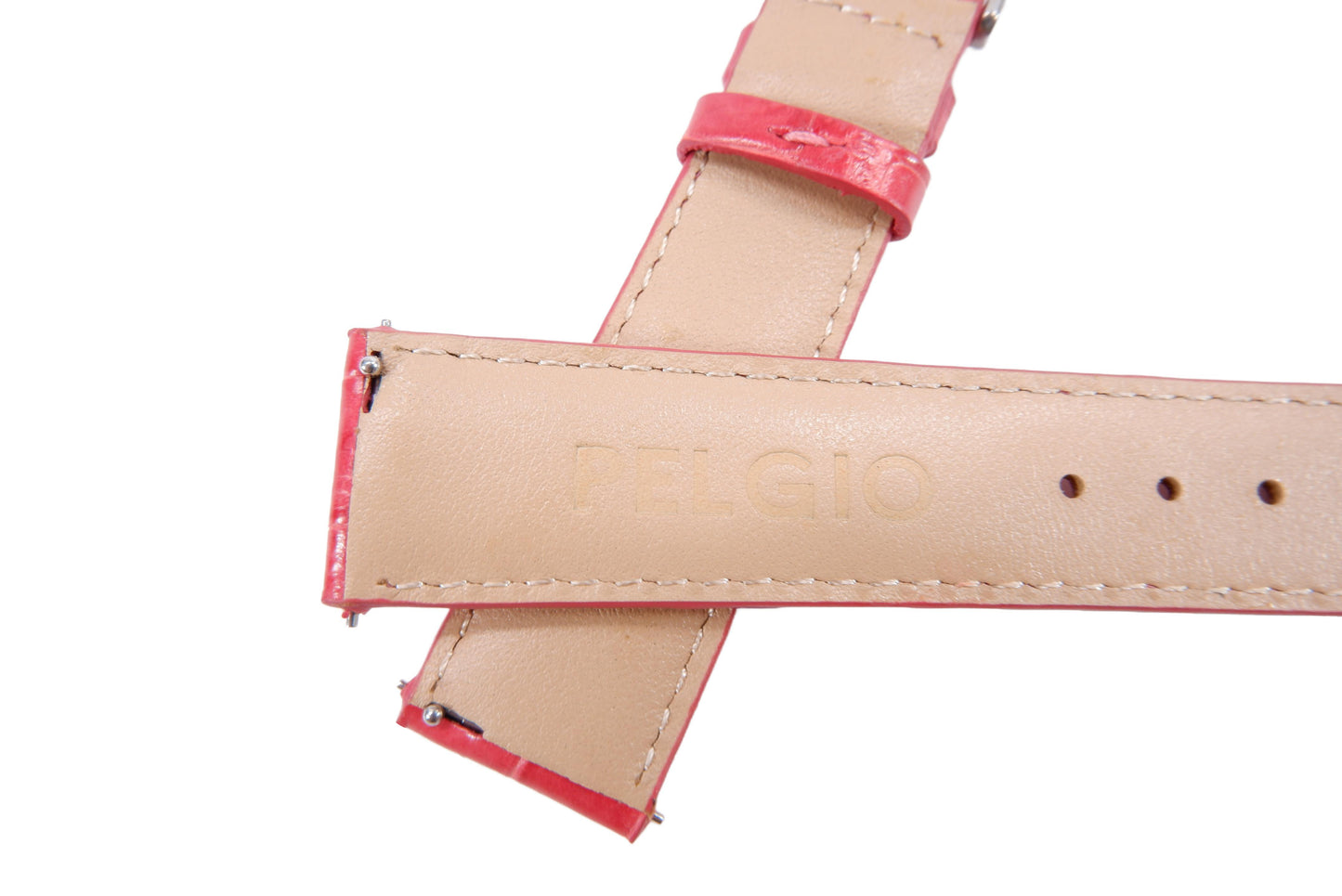 Genuine Crocodile Belly Skin Leather Quick Release Watch Strap Pink Band with Buckle