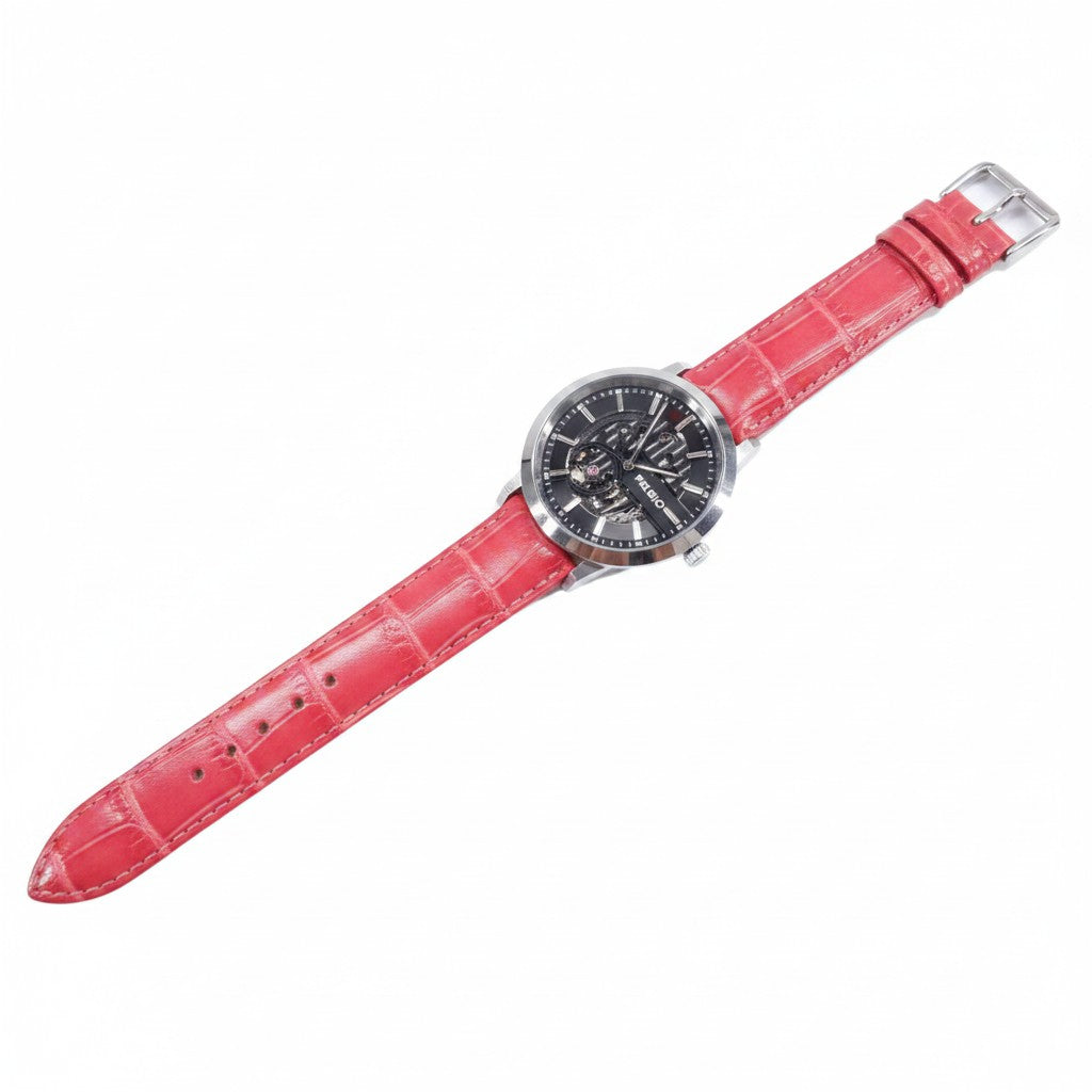 Genuine Crocodile Belly Skin Leather Quick Release Watch Strap Pink Band with Buckle