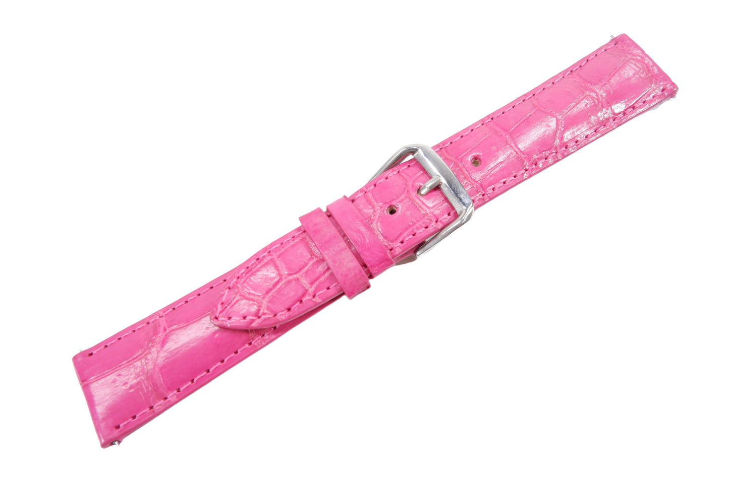 Genuine Crocodile Belly Skin Leather Quick Release Watch Strap Pink Band with Buckle