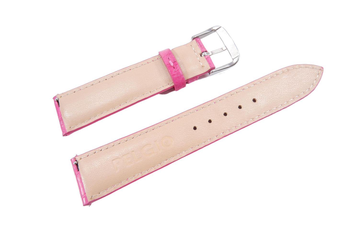 Genuine Crocodile Belly Skin Leather Quick Release Watch Strap Pink Band with Buckle