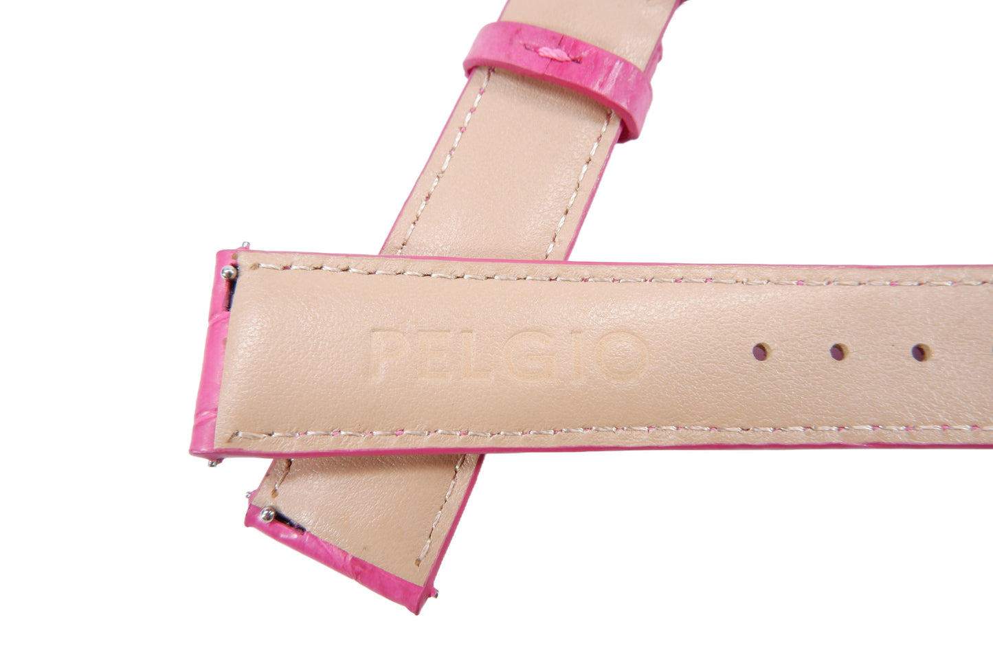 Genuine Crocodile Belly Skin Leather Quick Release Watch Strap Pink Band with Buckle