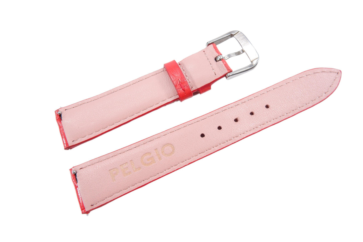 Genuine Crocodile Belly Skin Leather Quick Release Watch Strap Red Band with Buckle