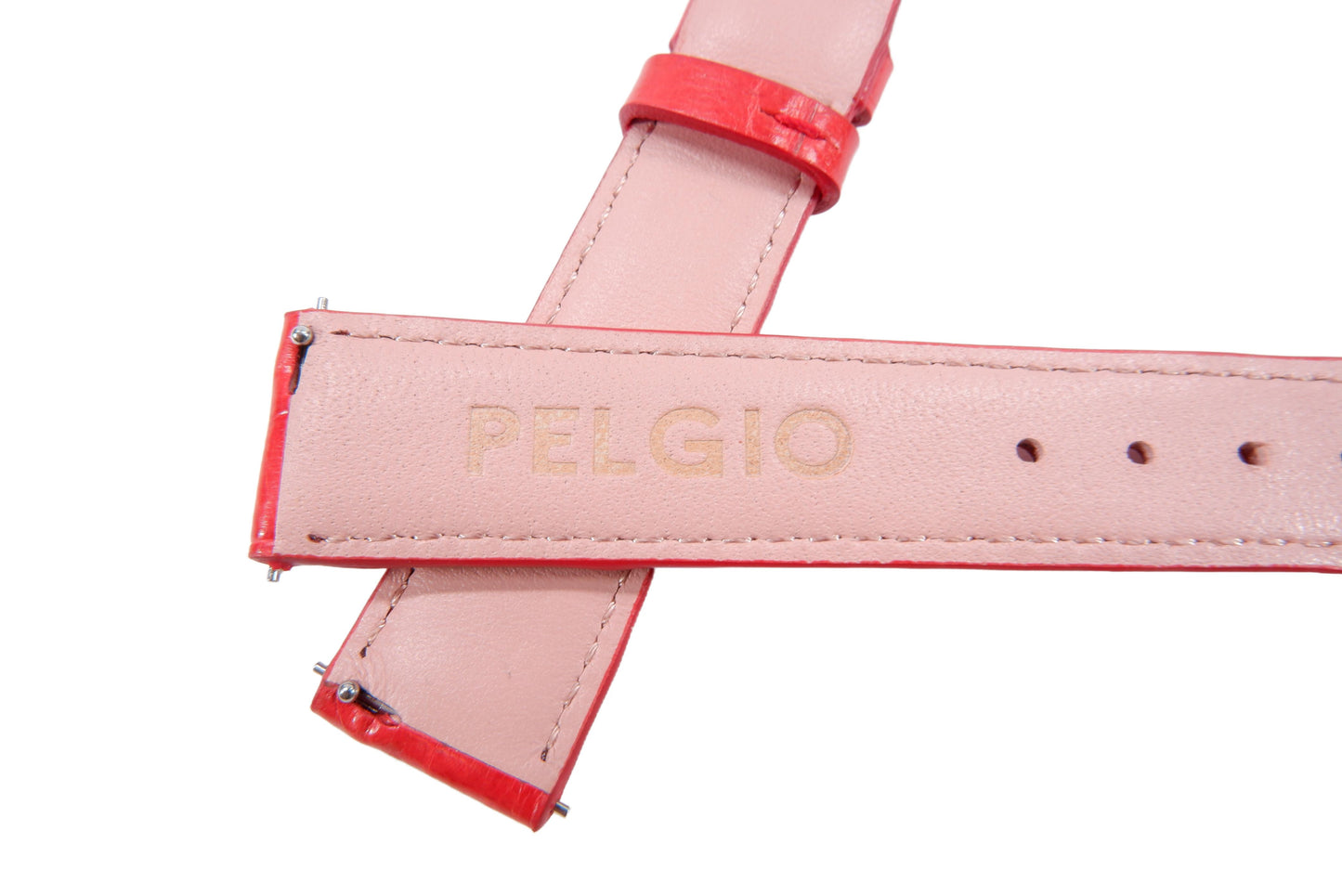 Genuine Crocodile Belly Skin Leather Quick Release Watch Strap Red Band with Buckle