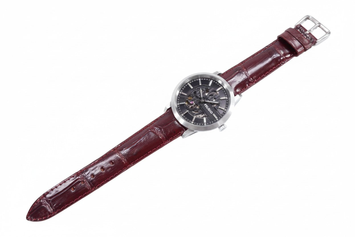 Genuine Crocodile Belly Skin Leather Quick Release Watch Strap Red Band with Buckle