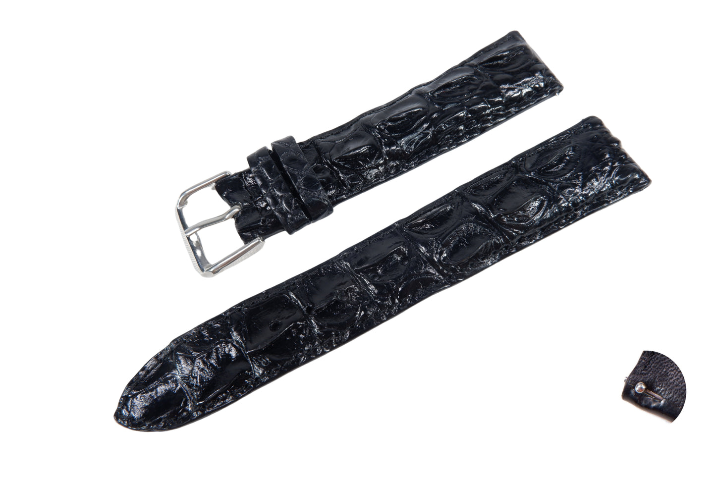 Genuine Crocodile Tail Skin Leather Quick Release Watch Strap Brown Band with Buckle