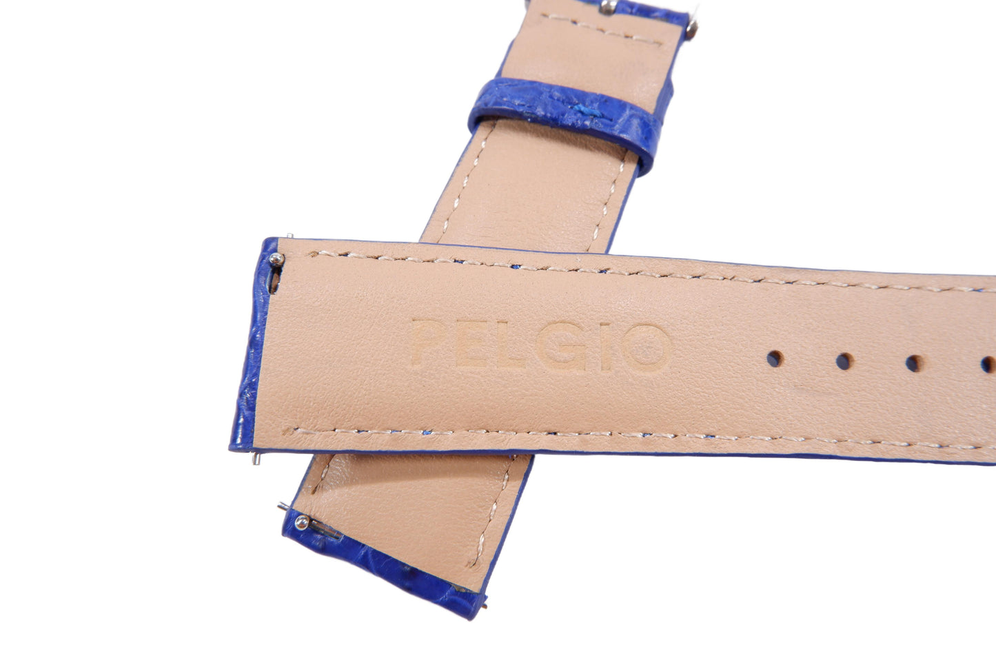 Genuine Crocodile Belly Skin Leather Quick Release Watch Strap Blue Band with Buckle