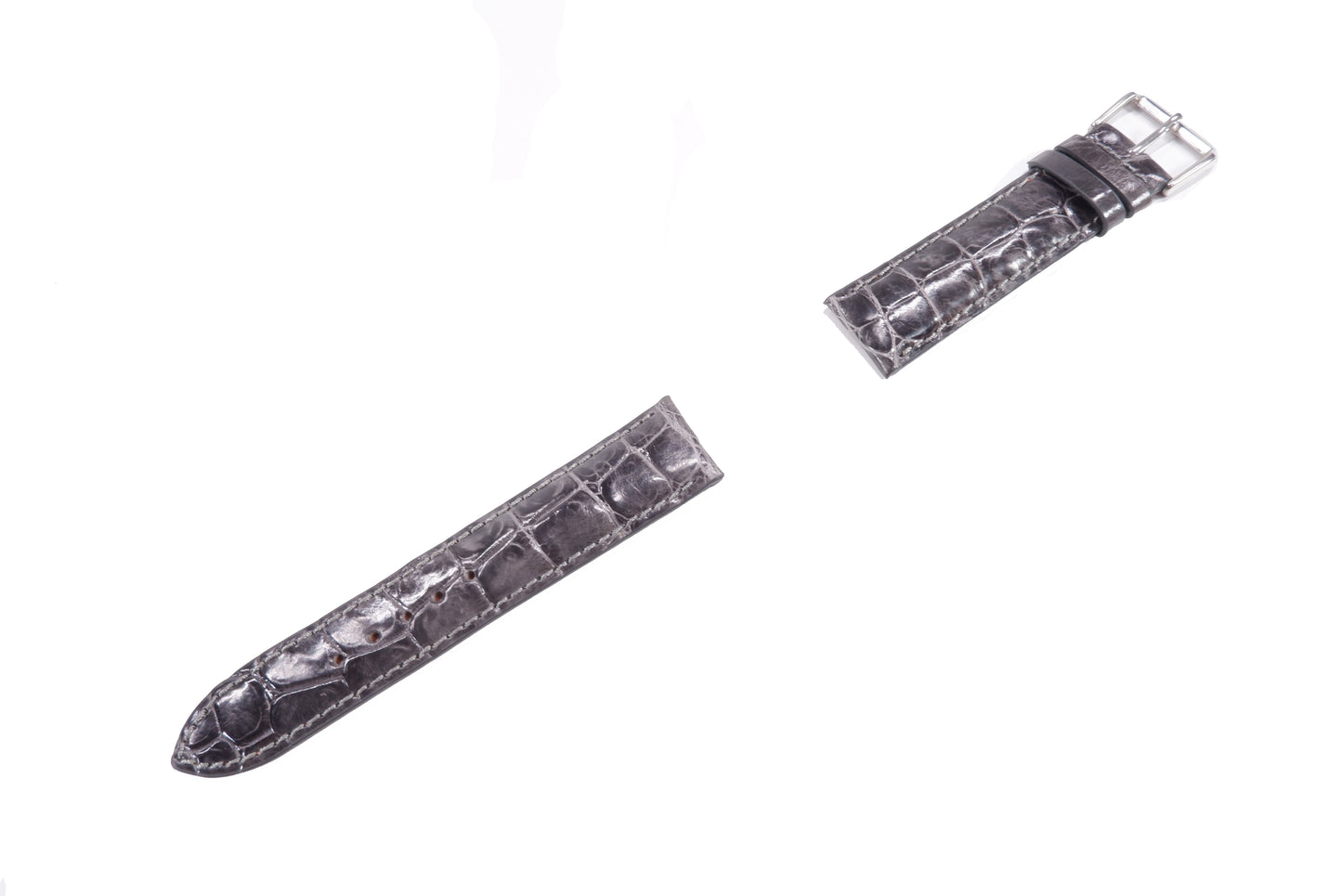 Genuine Crocodile Skin Leather Watch Strap Grey Band with Buckle
