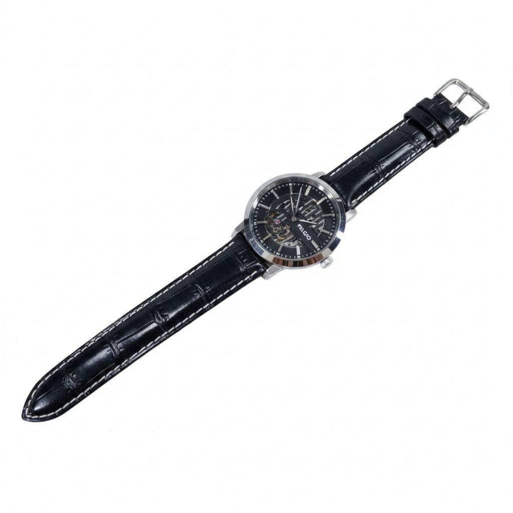 Genuine Crocodile Belly Skin Leather Quick Release Watch Strap White Thread Band with Buckle