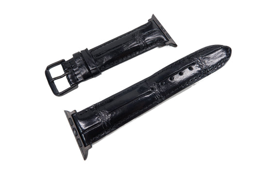 Genuine Crocodile Skin Leather Watch Strap Compatible with Apple Watch Ultra 1/2 Series 9/8/7/6/5/4/3/2/1/SE/SE2