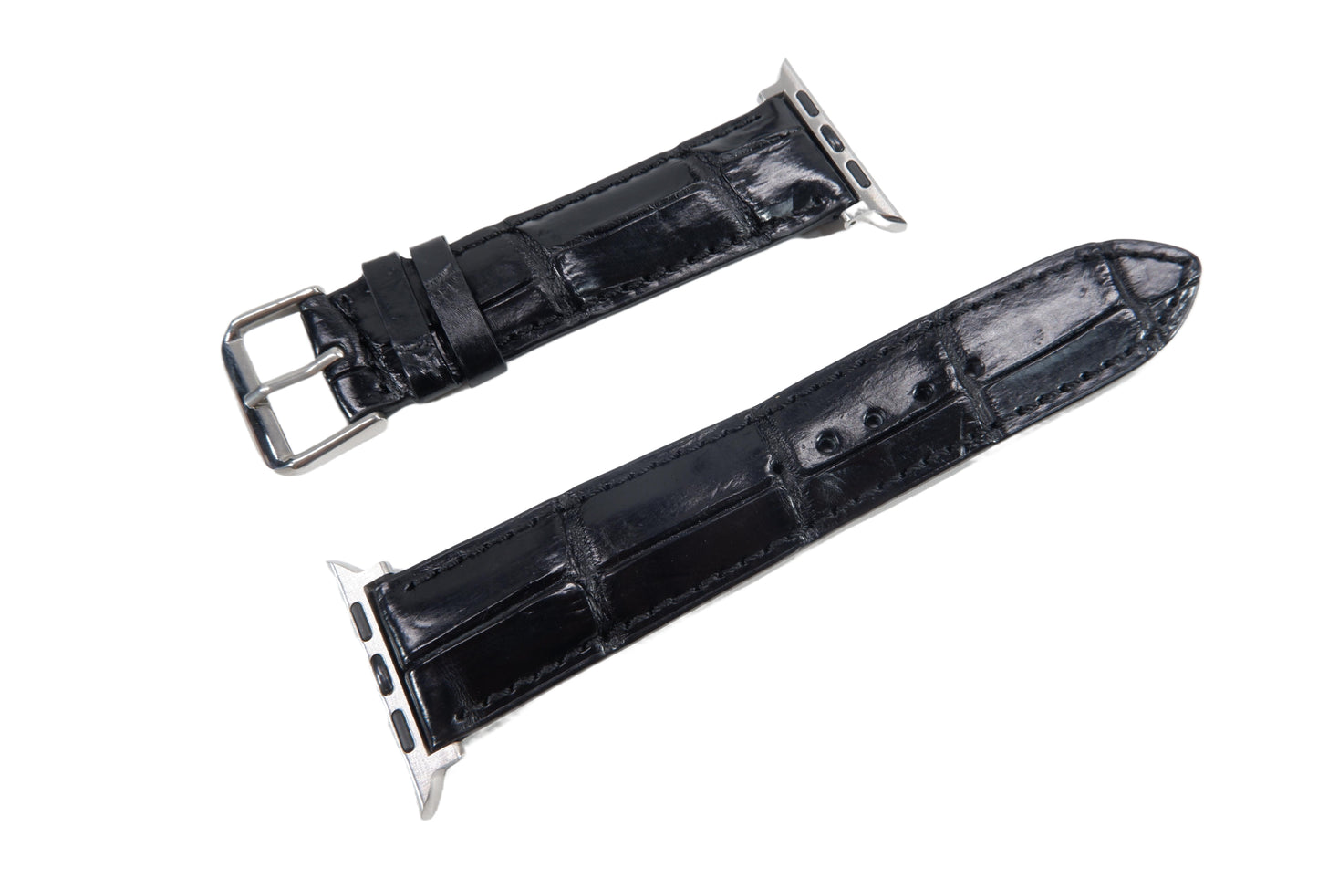 Genuine Crocodile Skin Leather Watch Strap Compatible with Apple Watch Ultra 1/2 Series 9/8/7/6/5/4/3/2/1/SE/SE2