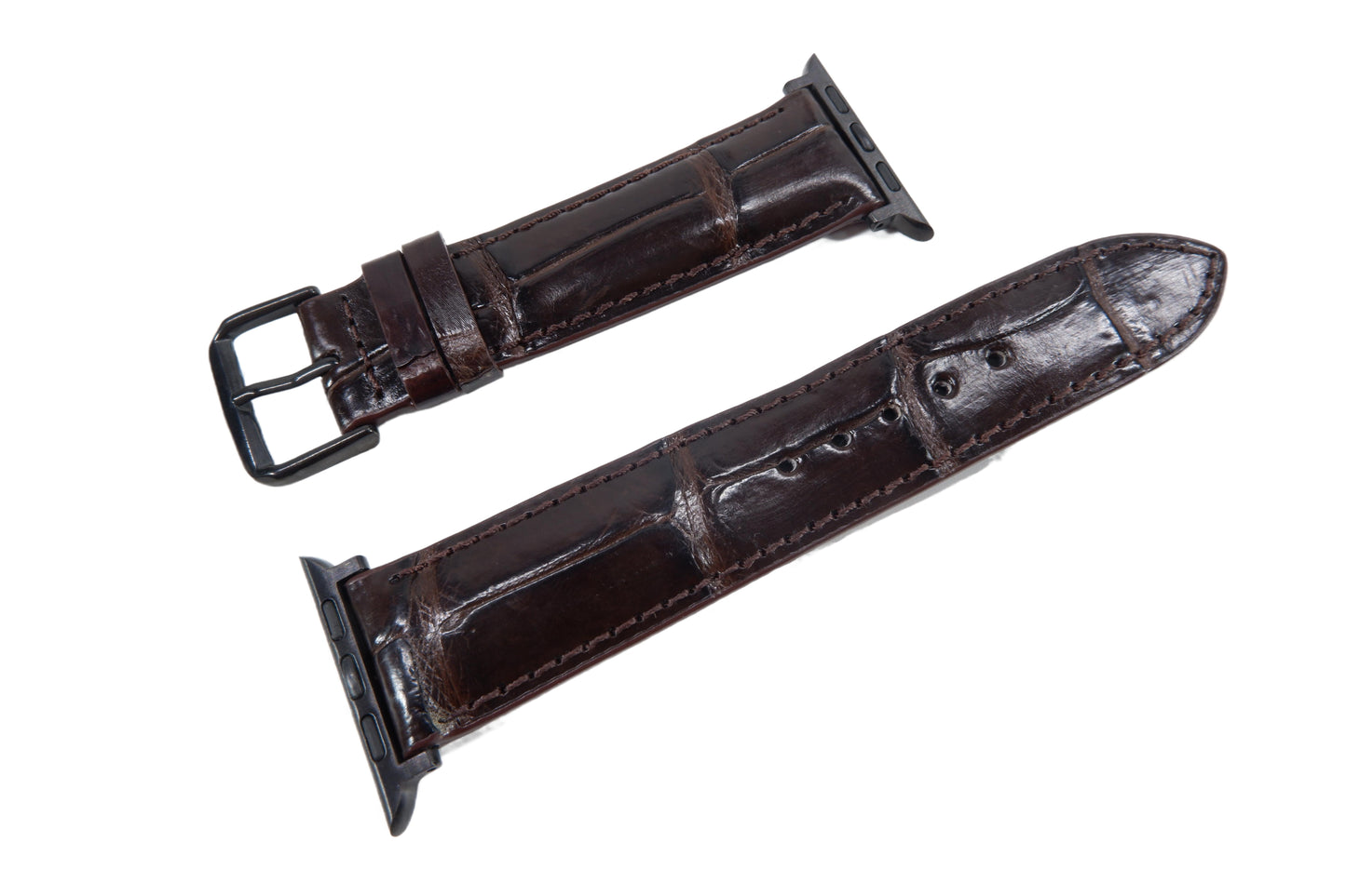 Genuine Crocodile Skin Leather Watch Strap Compatible with Apple Watch Ultra 1/2 Series 9/8/7/6/5/4/3/2/1/SE/SE2