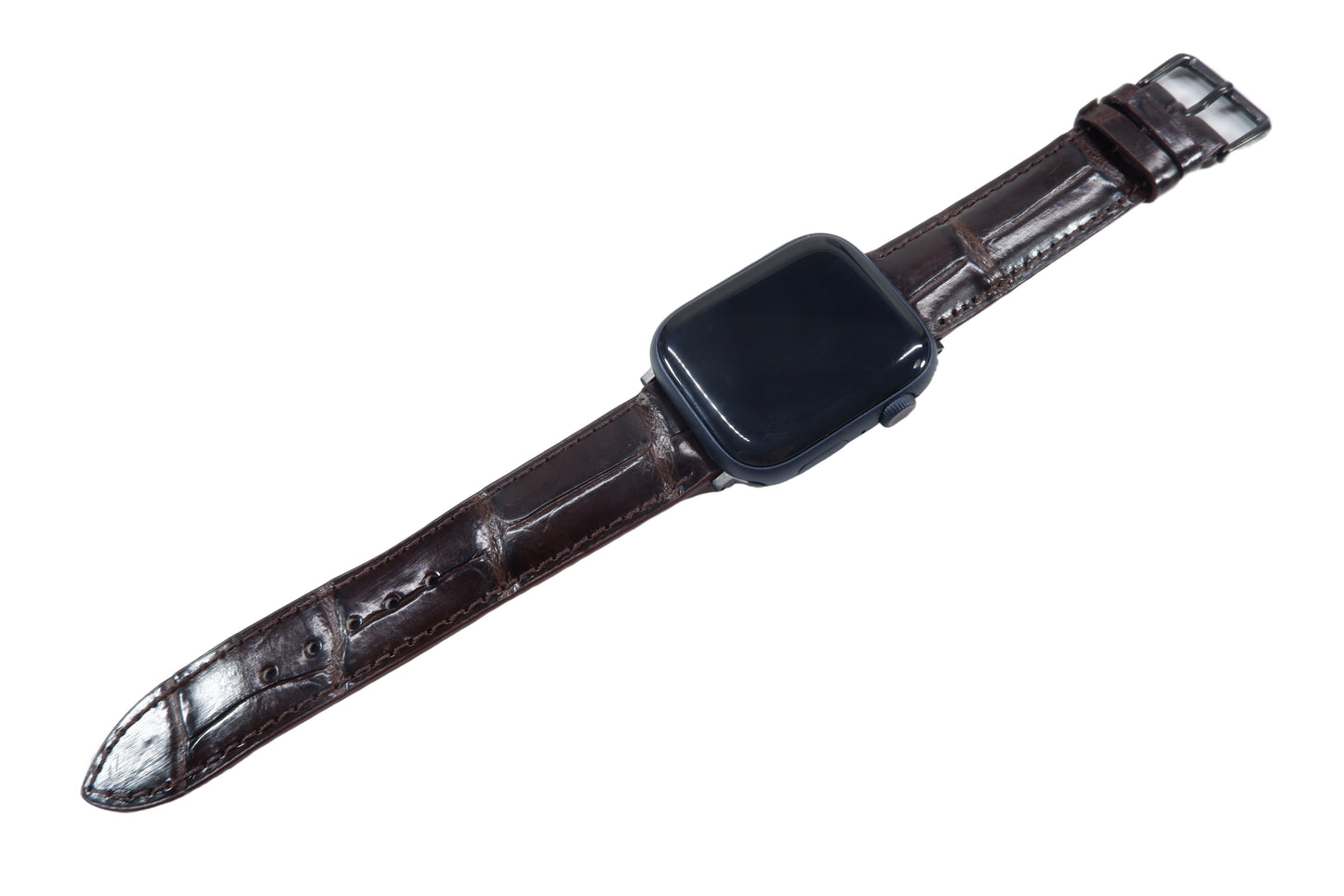 Genuine Crocodile Skin Leather Watch Strap Compatible with Apple Watch Ultra 1/2 Series 9/8/7/6/5/4/3/2/1/SE/SE2