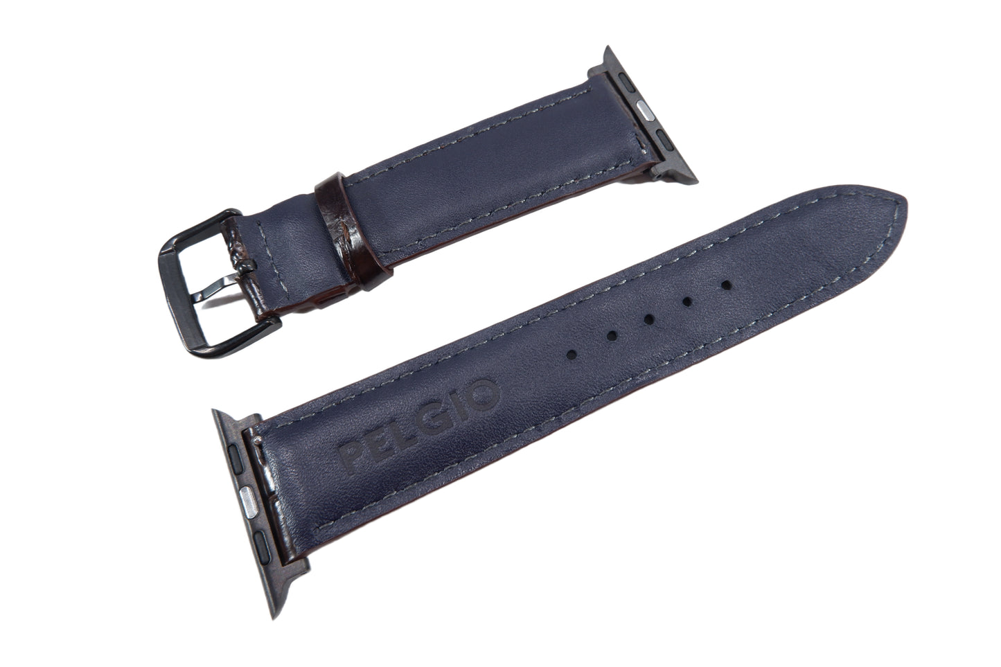 Genuine Crocodile Skin Leather Watch Strap Compatible with Apple Watch Ultra 1/2 Series 9/8/7/6/5/4/3/2/1/SE/SE2