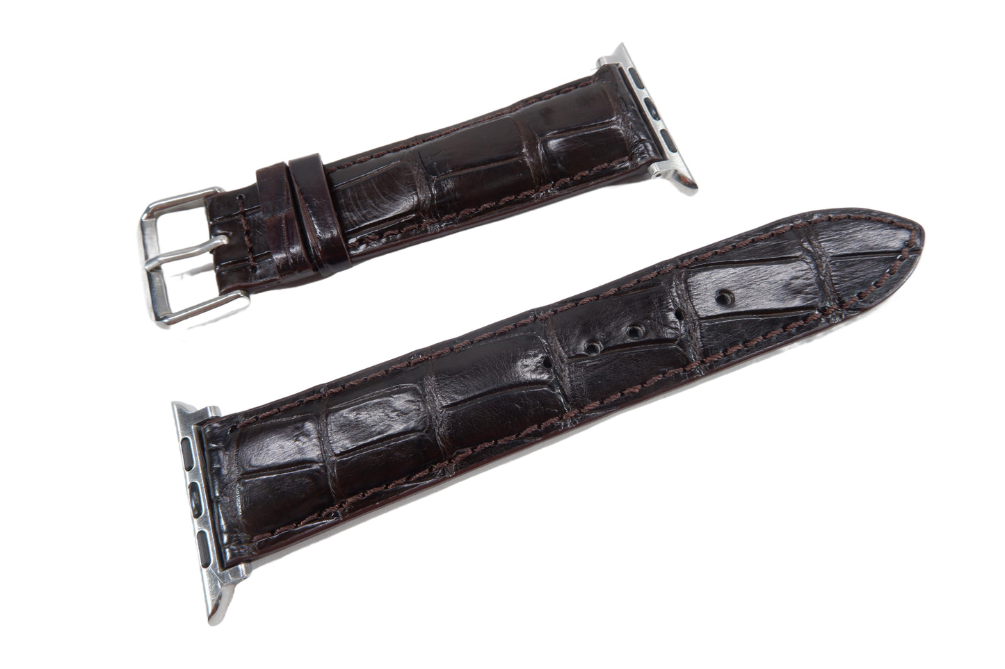 Genuine Crocodile Skin Leather Watch Strap Compatible with Apple Watch Ultra 1/2 Series 9/8/7/6/5/4/3/2/1/SE/SE2