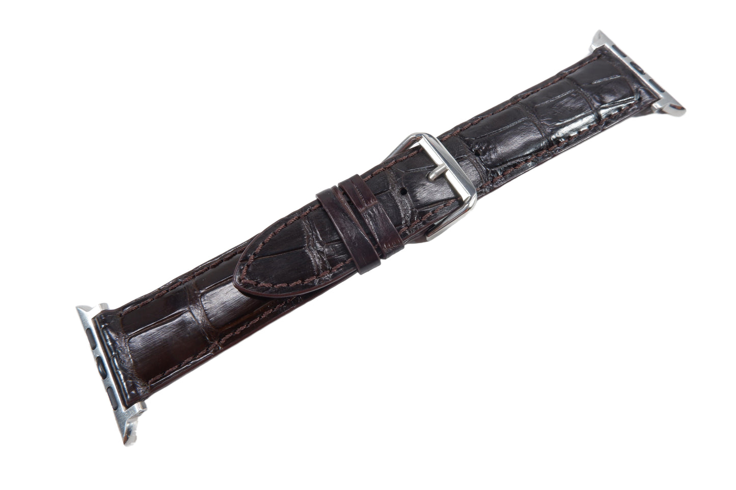 Genuine Crocodile Skin Leather Watch Strap Compatible with Apple Watch Ultra 1/2 Series 9/8/7/6/5/4/3/2/1/SE/SE2