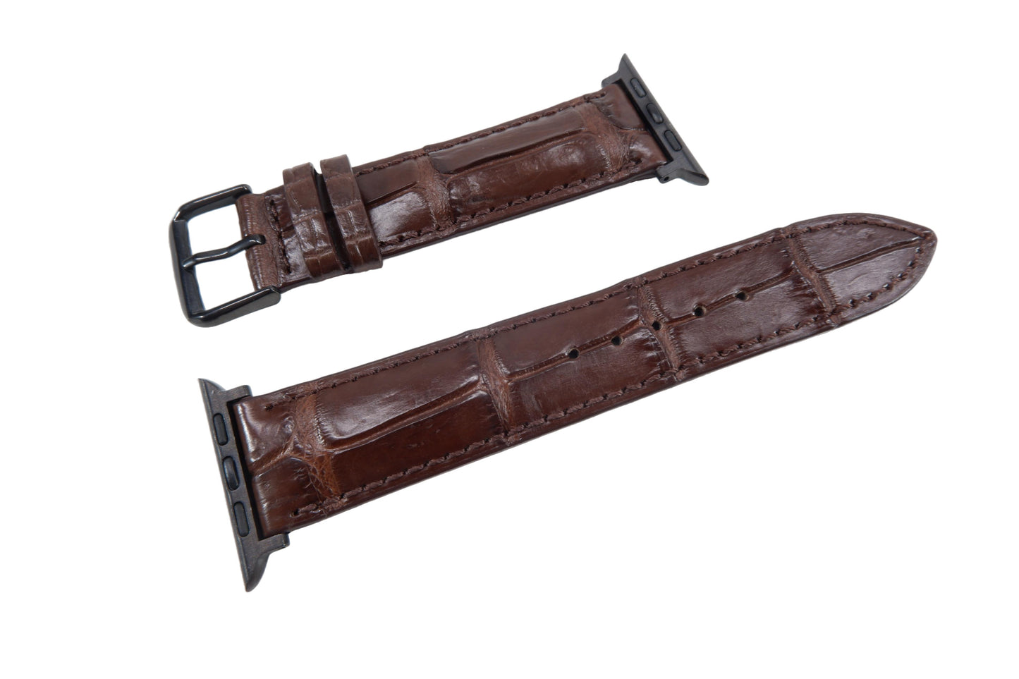 Genuine Crocodile Skin Leather Watch Strap Compatible with Apple Watch Ultra 1/2 Series 9/8/7/6/5/4/3/2/1/SE/SE2
