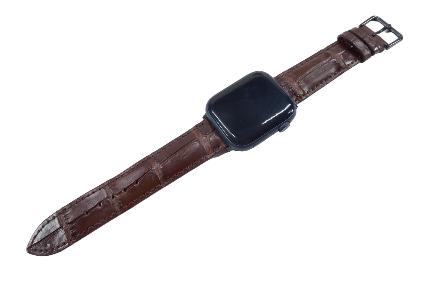 Genuine Crocodile Skin Leather Watch Strap Compatible with Apple Watch Ultra 1/2 Series 9/8/7/6/5/4/3/2/1/SE/SE2