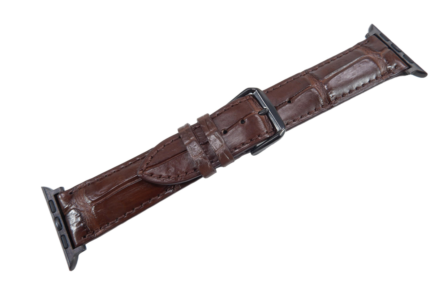 Genuine Crocodile Skin Leather Watch Strap Compatible with Apple Watch Ultra 1/2 Series 9/8/7/6/5/4/3/2/1/SE/SE2
