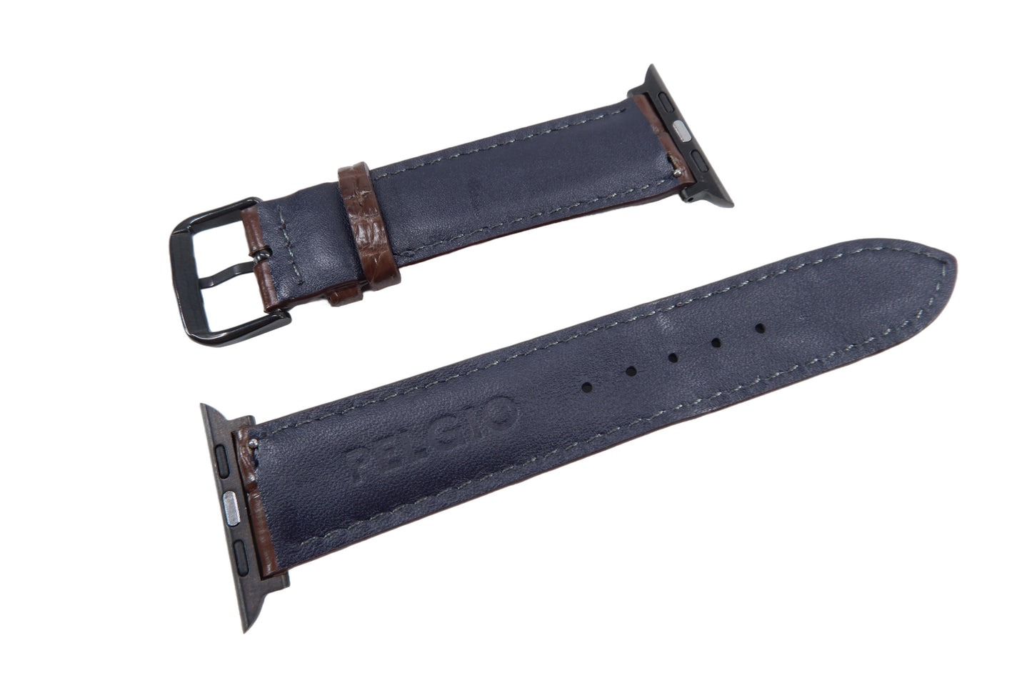 Genuine Crocodile Skin Leather Watch Strap Compatible with Apple Watch Ultra 1/2 Series 9/8/7/6/5/4/3/2/1/SE/SE2