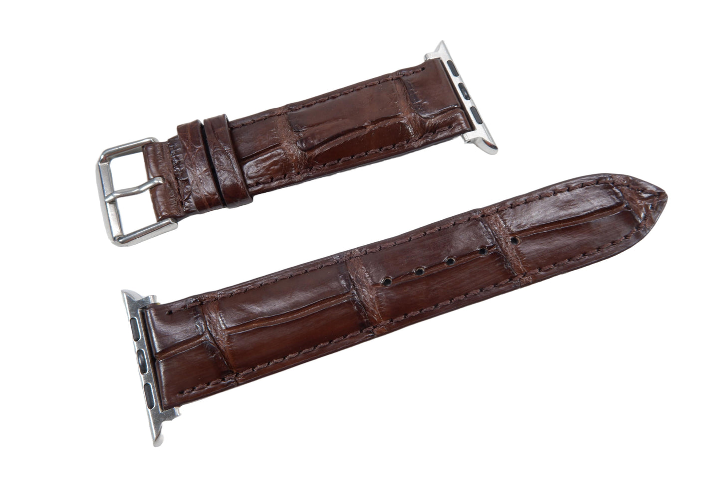 Genuine Crocodile Skin Leather Watch Strap Compatible with Apple Watch Ultra 1/2 Series 9/8/7/6/5/4/3/2/1/SE/SE2