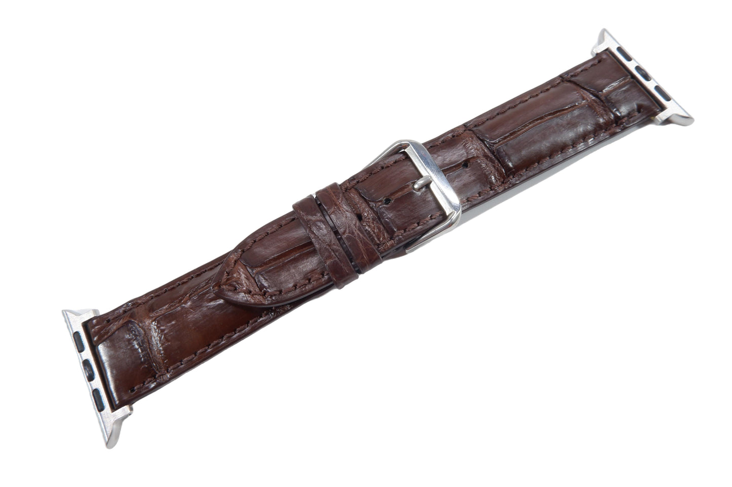 Genuine Crocodile Skin Leather Watch Strap Compatible with Apple Watch Ultra 1/2 Series 9/8/7/6/5/4/3/2/1/SE/SE2