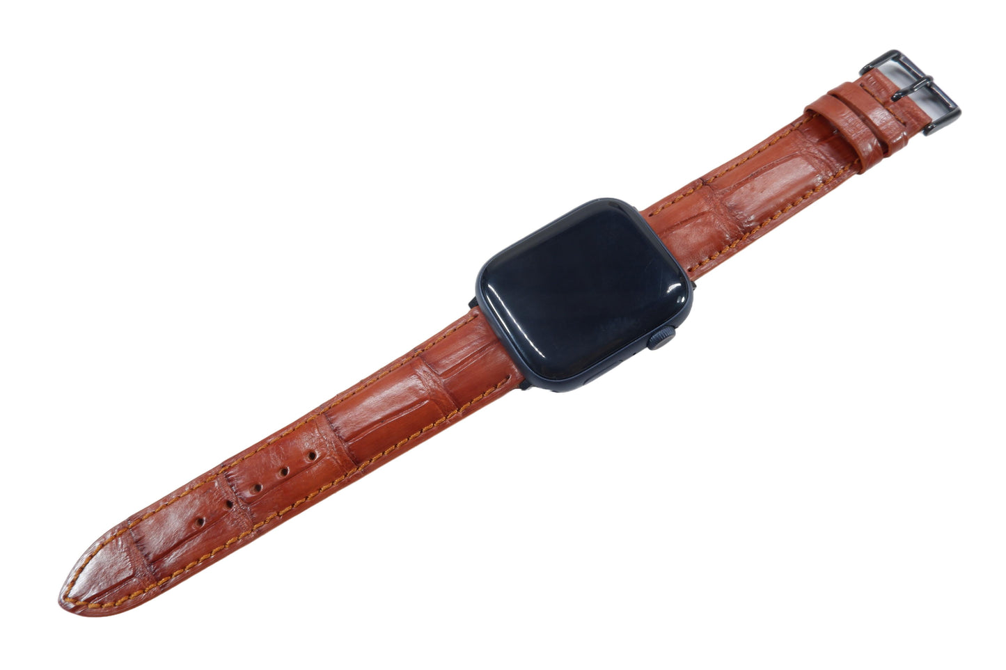 Genuine Crocodile Skin Leather Watch Strap Compatible with Apple Watch Ultra 1/2 Series 9/8/7/6/5/4/3/2/1/SE/SE2