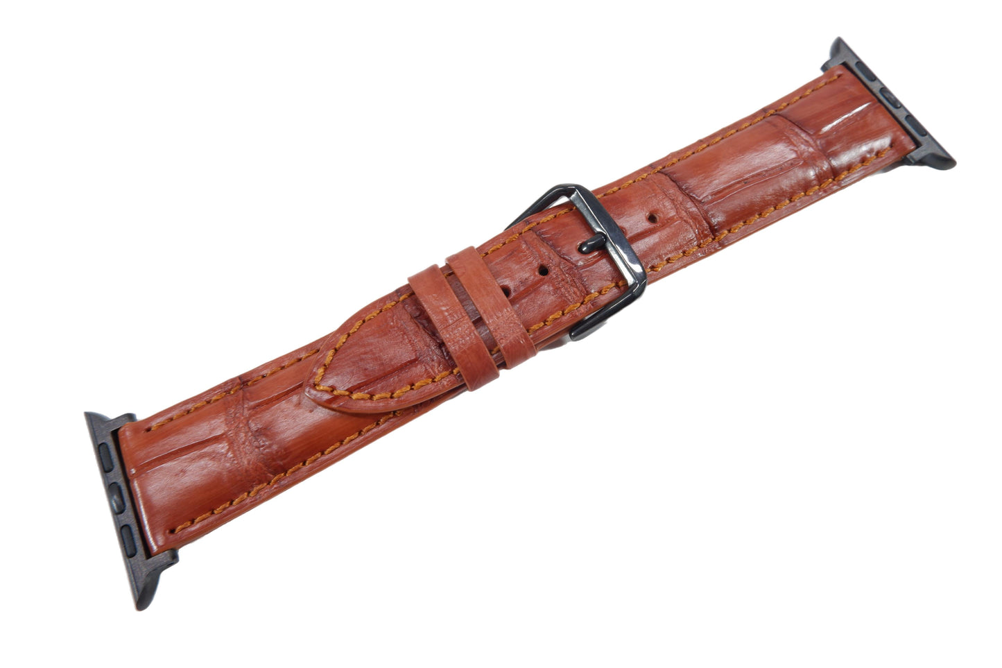 Genuine Crocodile Skin Leather Watch Strap Compatible with Apple Watch Ultra 1/2 Series 9/8/7/6/5/4/3/2/1/SE/SE2