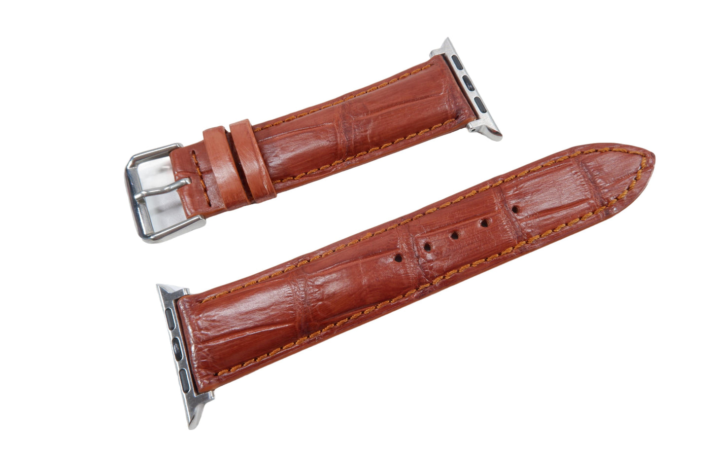 Genuine Crocodile Skin Leather Watch Strap Compatible with Apple Watch Ultra 1/2 Series 9/8/7/6/5/4/3/2/1/SE/SE2