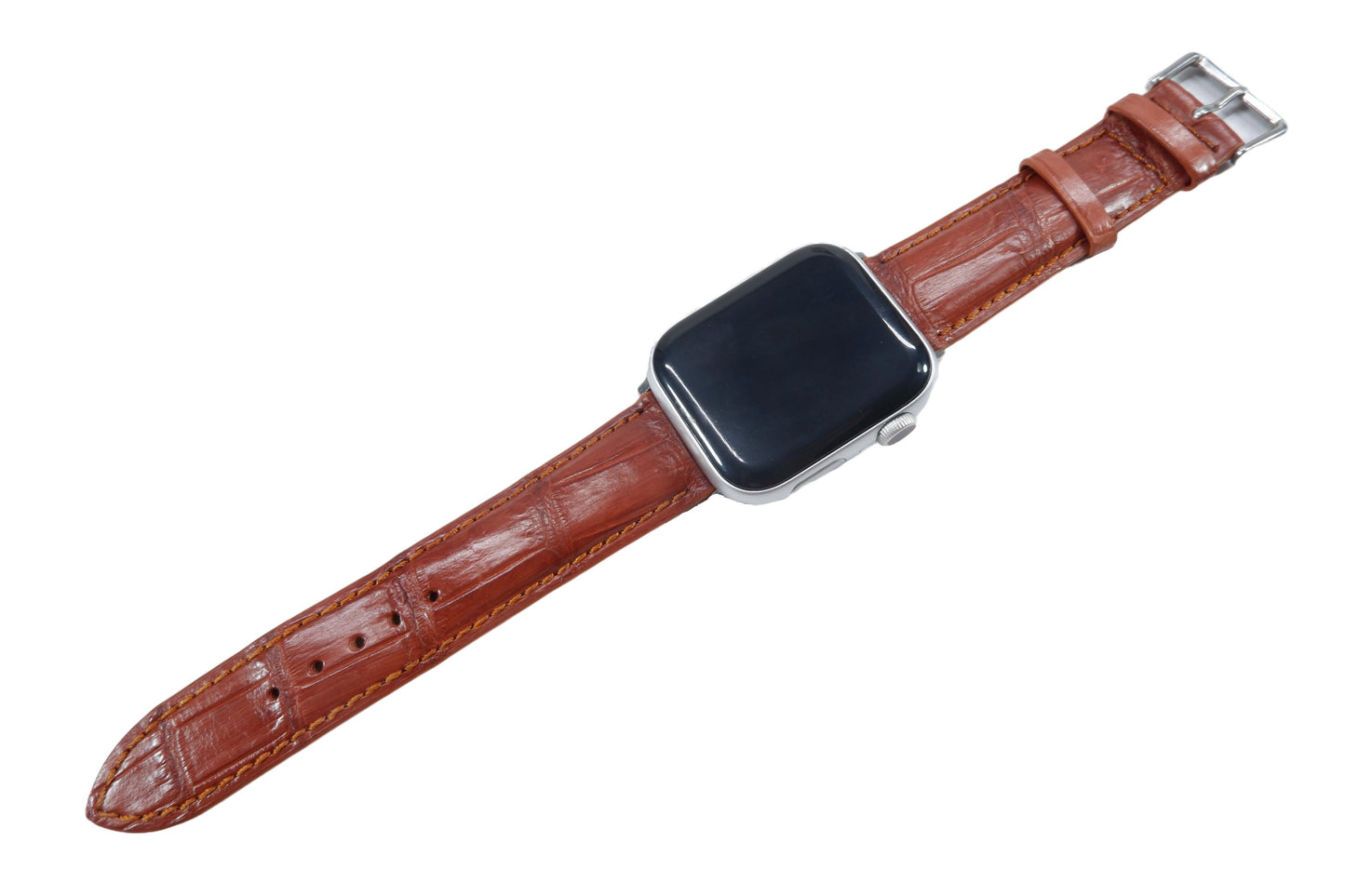 Genuine Crocodile Skin Leather Watch Strap Compatible with Apple Watch Ultra 1/2 Series 9/8/7/6/5/4/3/2/1/SE/SE2
