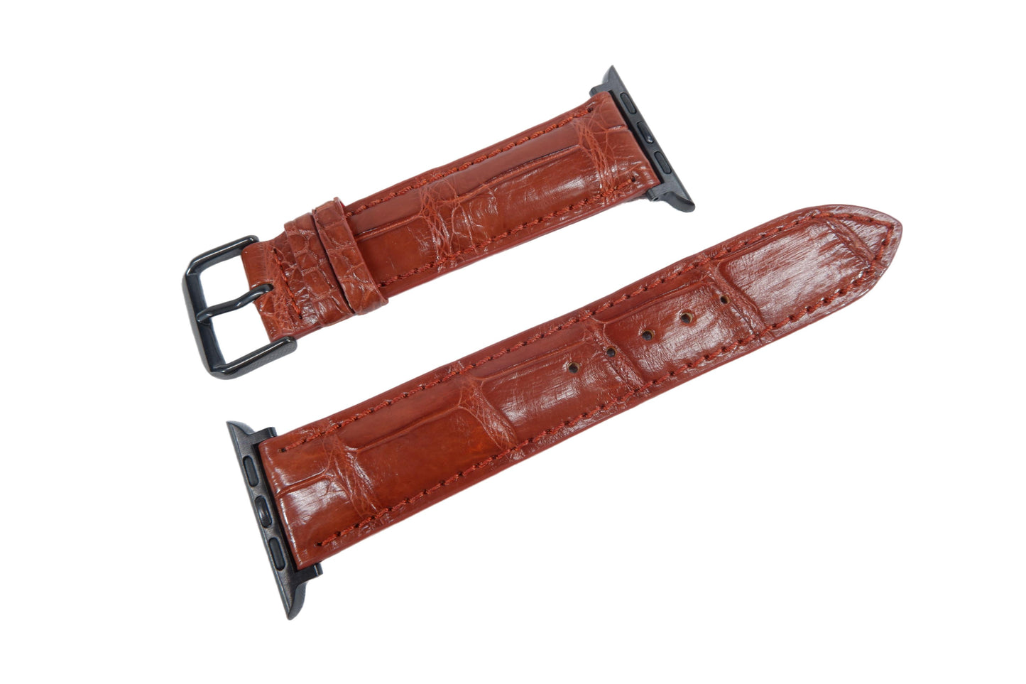 Genuine Crocodile Skin Leather Watch Strap Compatible with Apple Watch Ultra 1/2 Series 9/8/7/6/5/4/3/2/1/SE/SE2