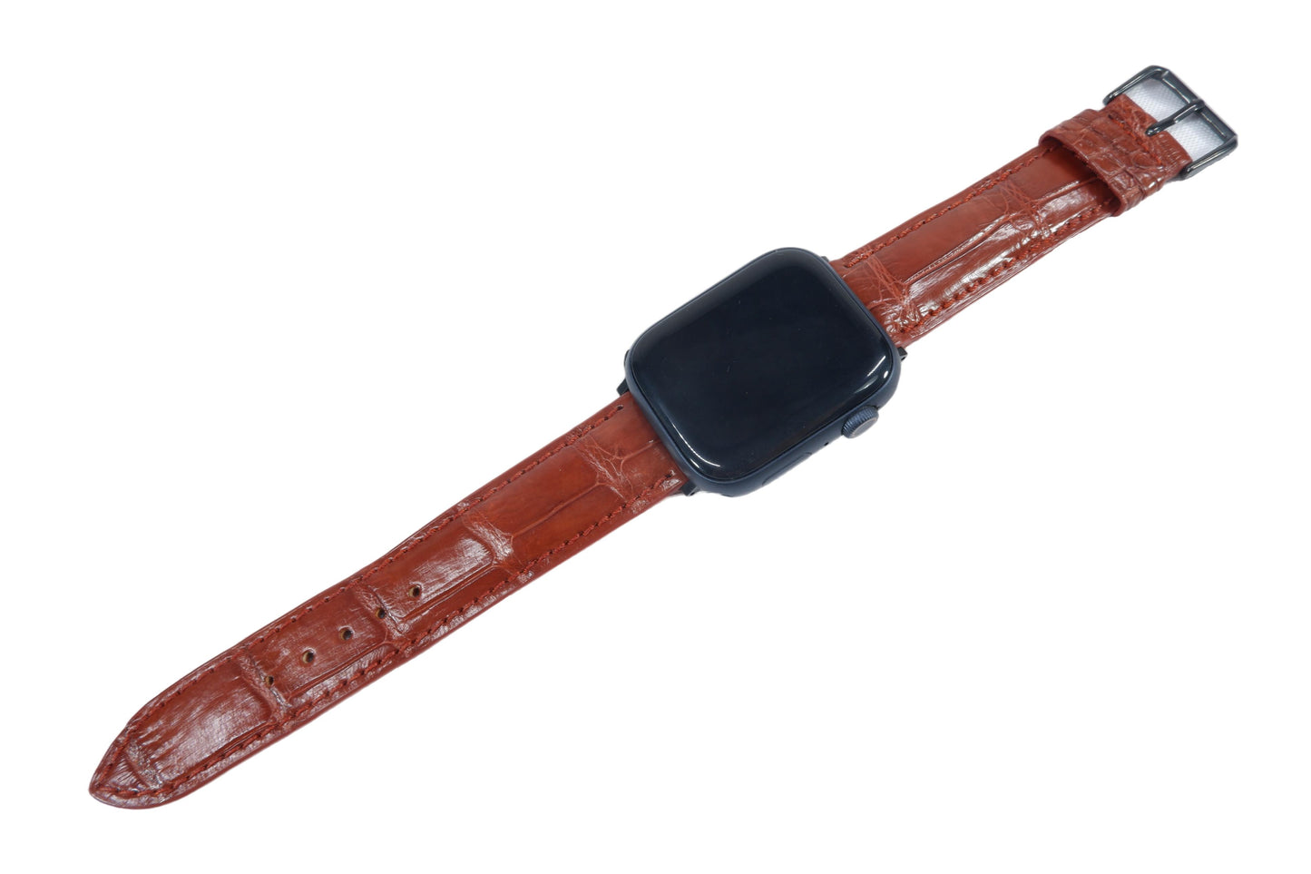 Genuine Crocodile Skin Leather Watch Strap Compatible with Apple Watch Ultra 1/2 Series 9/8/7/6/5/4/3/2/1/SE/SE2
