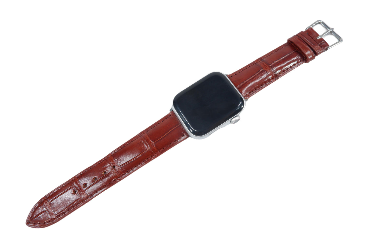 Genuine Crocodile Skin Leather Watch Strap Compatible with Apple Watch Ultra 1/2 Series 9/8/7/6/5/4/3/2/1/SE/SE2