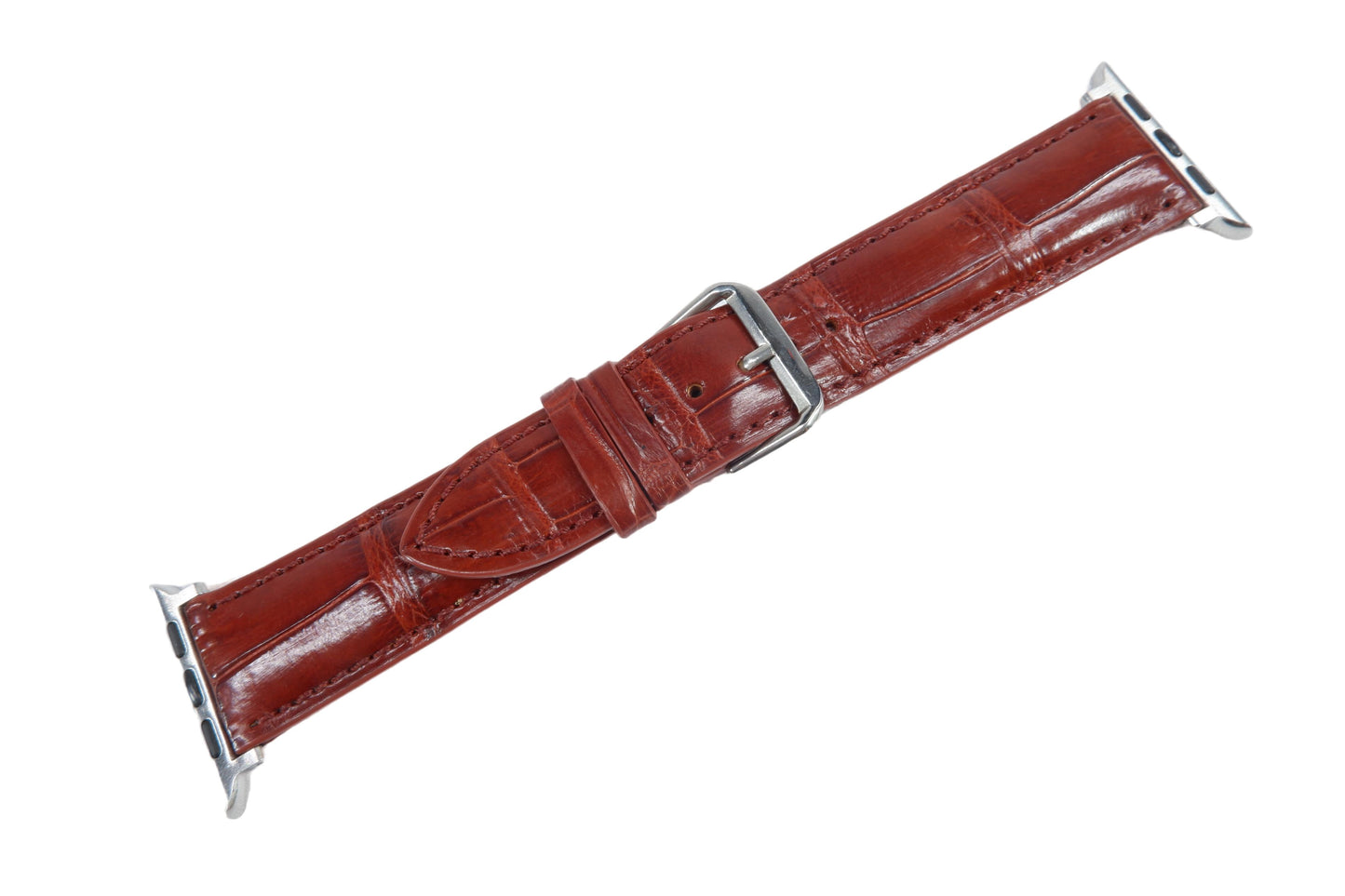 Genuine Crocodile Skin Leather Watch Strap Compatible with Apple Watch Ultra 1/2 Series 9/8/7/6/5/4/3/2/1/SE/SE2