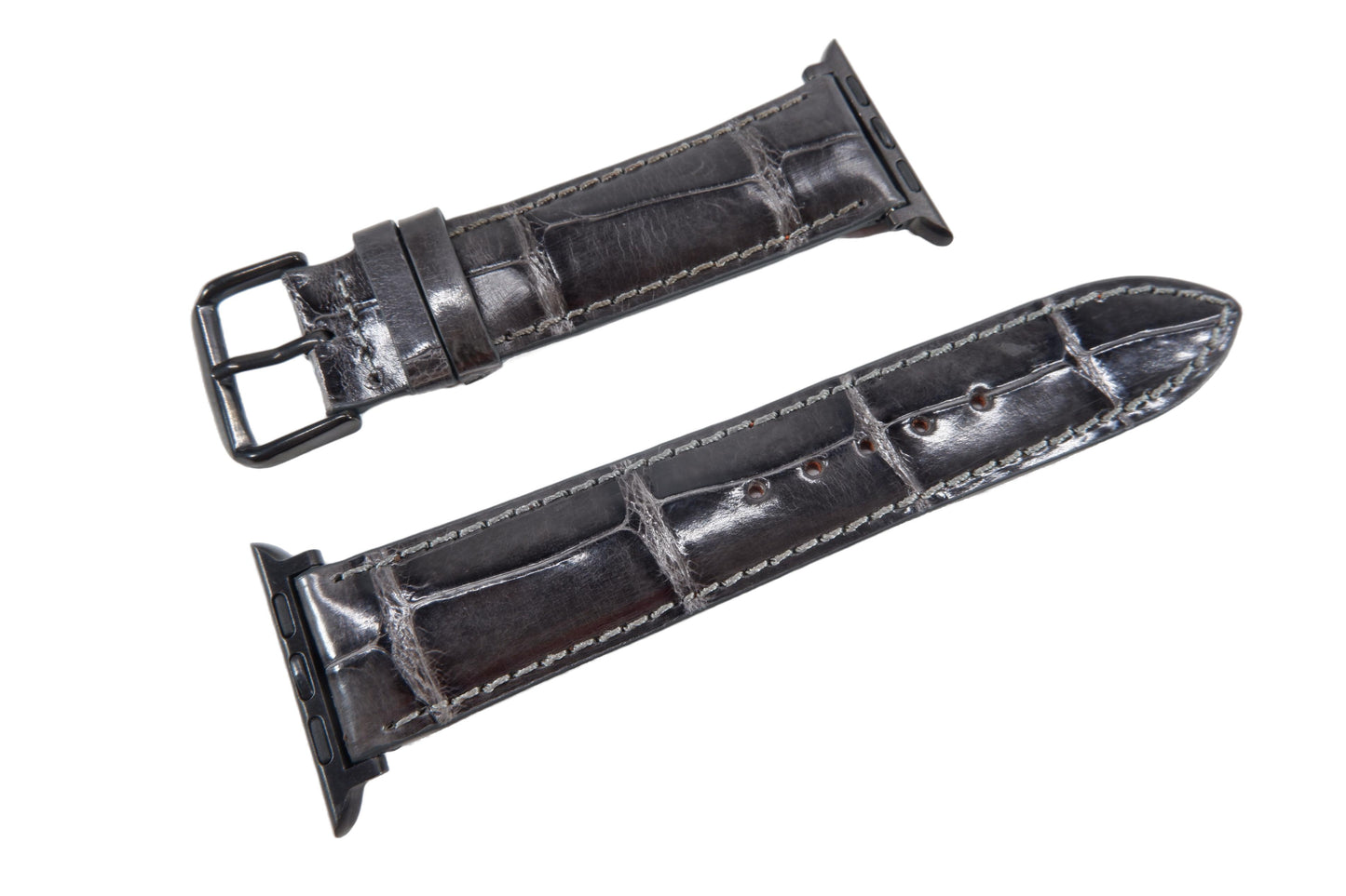 Genuine Crocodile Skin Leather Watch Strap Compatible with Apple Watch Ultra 1/2 Series 9/8/7/6/5/4/3/2/1/SE/SE2